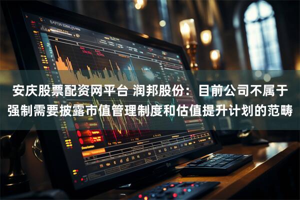 安庆股票配资网平台 润邦股份：目前公司不属于强制需要披露市值管理制度和估值提升计划的范畴