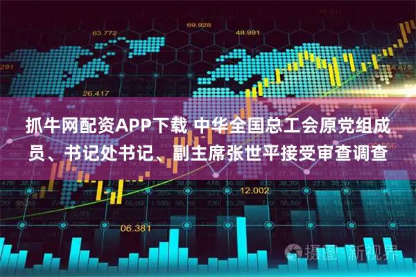 抓牛网配资APP下载 中华全国总工会原党组成员、书记处书记、副主席张世平接受审查调查